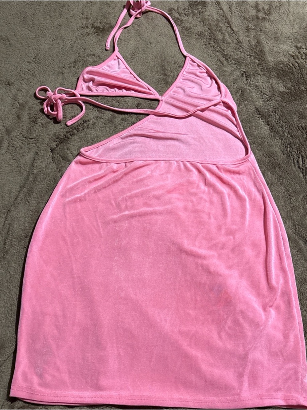 Zaful Pink Backless Halter Mini Dress